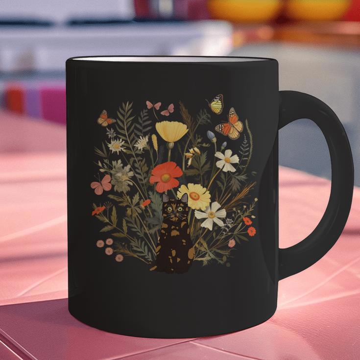 Tortie Cat Owner Flowers Tortie Cat Mom Tortie Cat Dad For Men Women Kids Graphic Print Coffee Mug