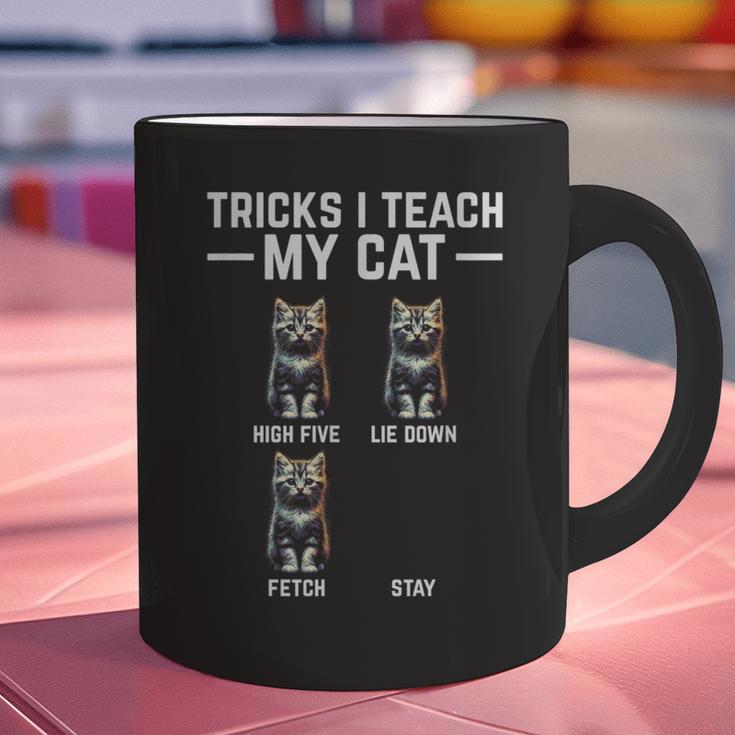 Tricks I Teach My Cat Cat Owner Kitten Dad Mom Kitty Graphic Print Coffee Mug