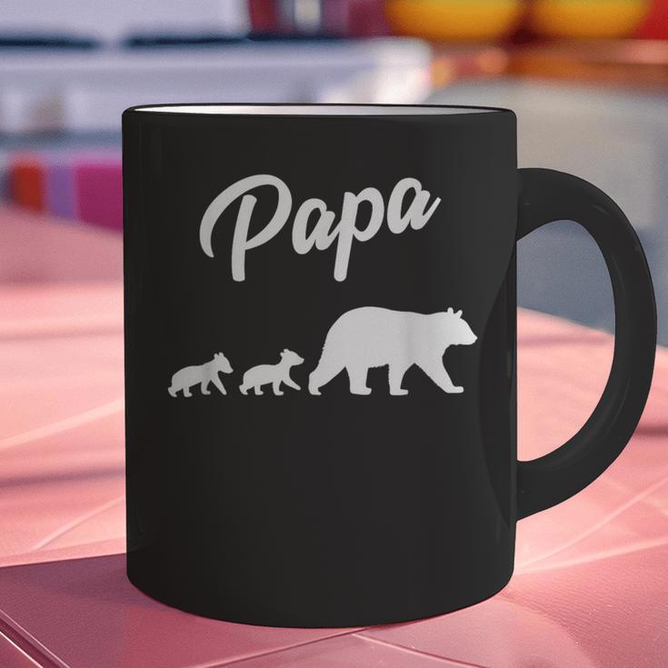 Twin Dad Papa Bear Two Cubs 2 Kids Graphic Print Coffee Mug