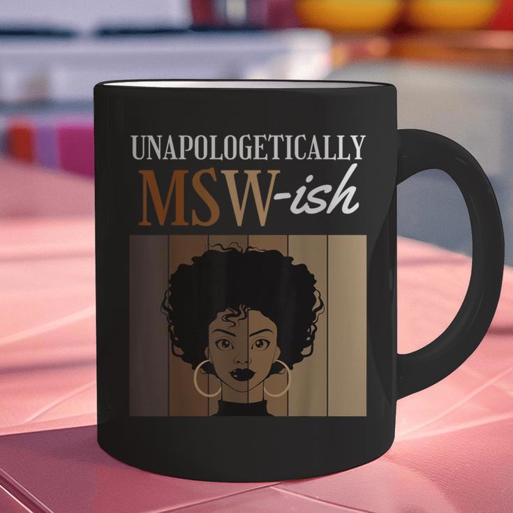 Unapologetically MSW-Ish Student Graduation Afro Graphic Print Coffee Mug