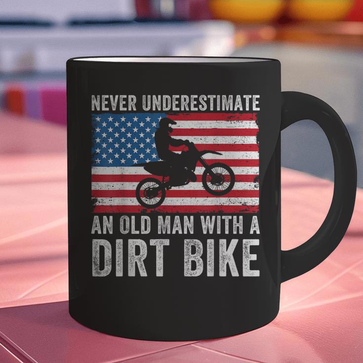 Never Underestimate An Old Man With A Dirt Bike Grandpa Dad Graphic Print Coffee Mug