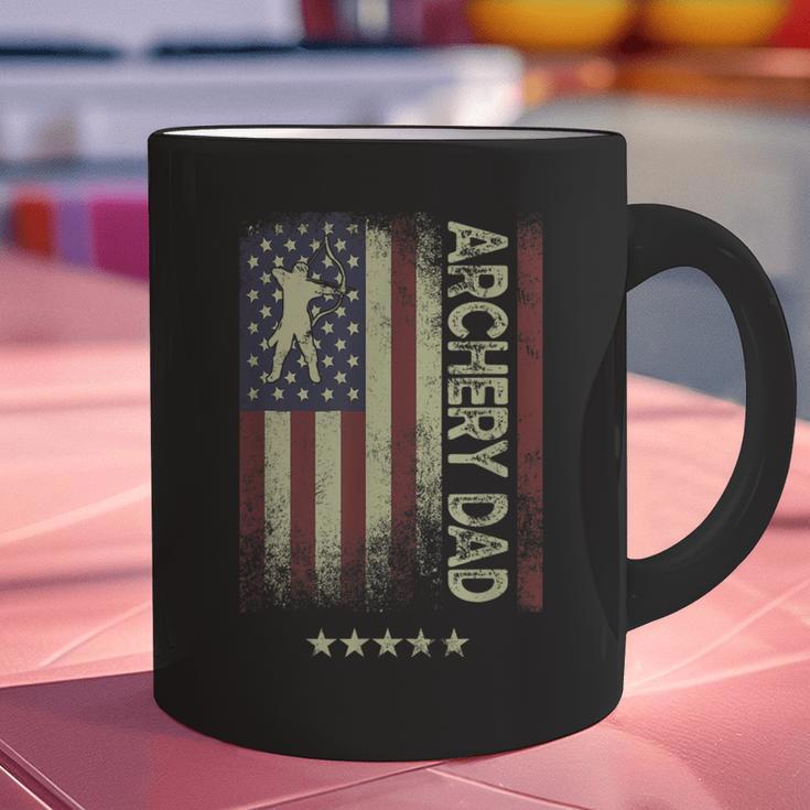 USA American Flag Archery Dad Graphic Print Coffee Mug