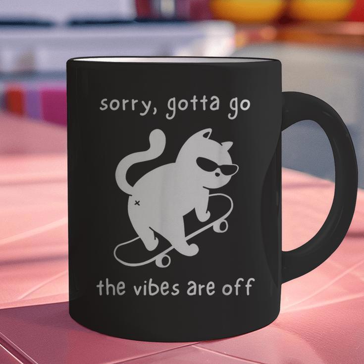 Vibes Are Off Cat Skateboard Introvert Sarcastic Humor Graphic Print Coffee Mug Vibes Are Off Cat Skateboard Introvert Sarcastic Humor Graphic Print Coffee Mug