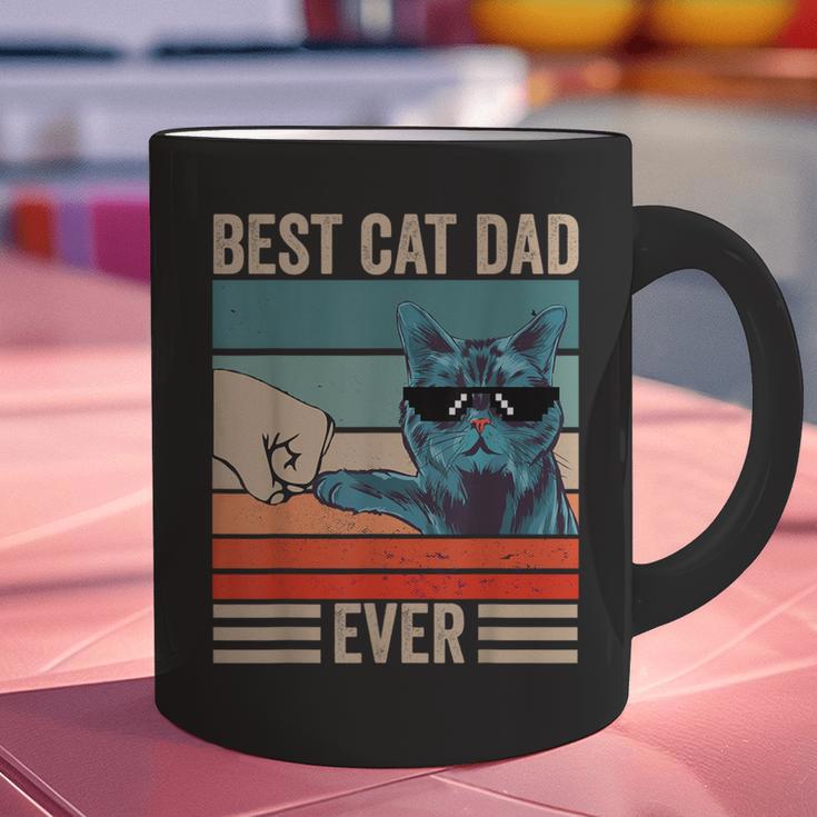 Vintage Best Cat Dad Ever Bump Fist Father's Day Cat Daddy Graphic Print Coffee Mug