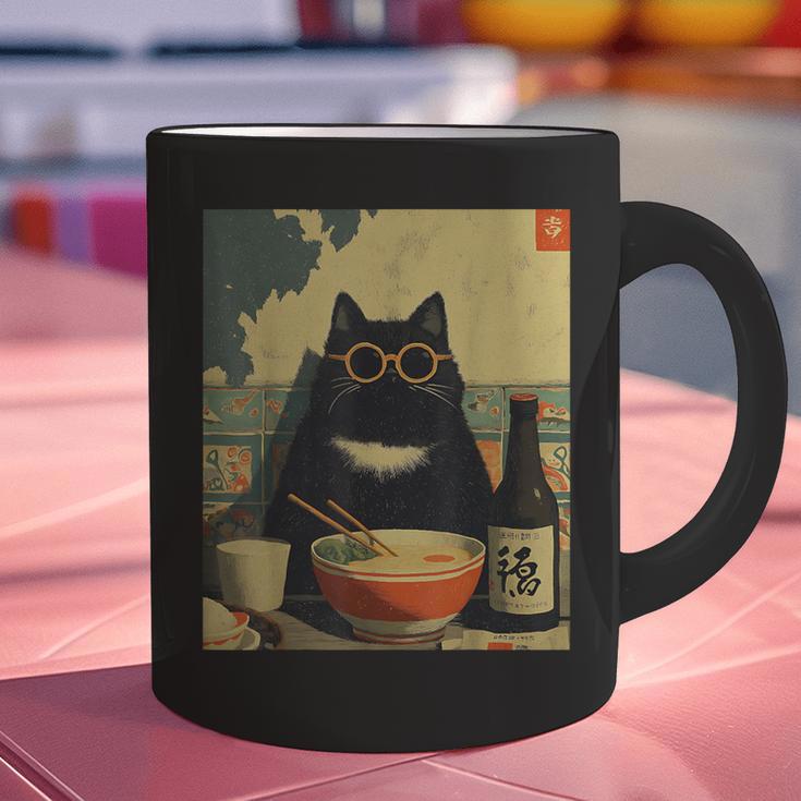 Vintage Japanese Cat Ramen Cat Dad Retro Graphic Women Graphic Print Coffee Mug Vintage Japanese Cat Ramen Cat Dad Retro Graphic Women Graphic Print Coffee Mug