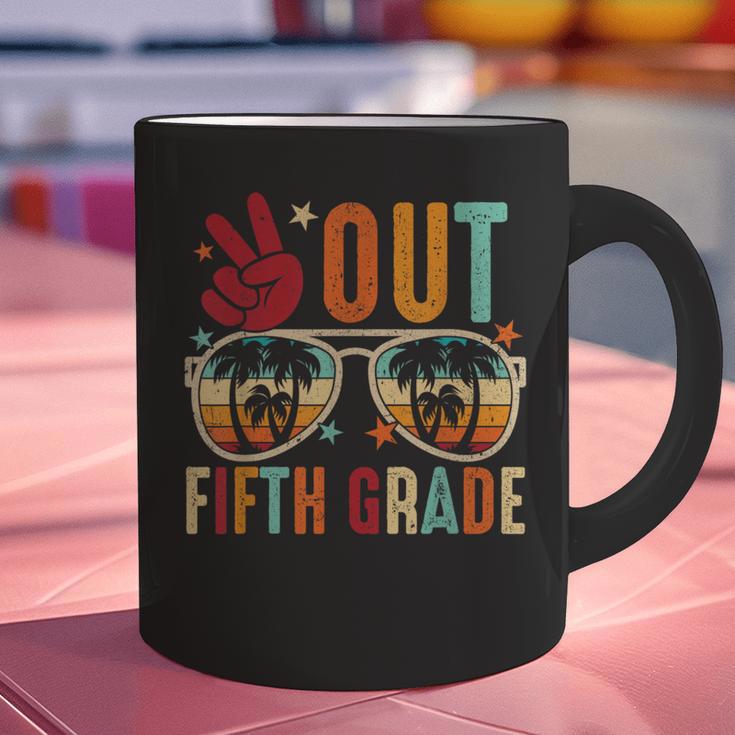 Vintage Peace Out 5th Grade Graduation Last Day Of School Graphic Print Coffee Mug