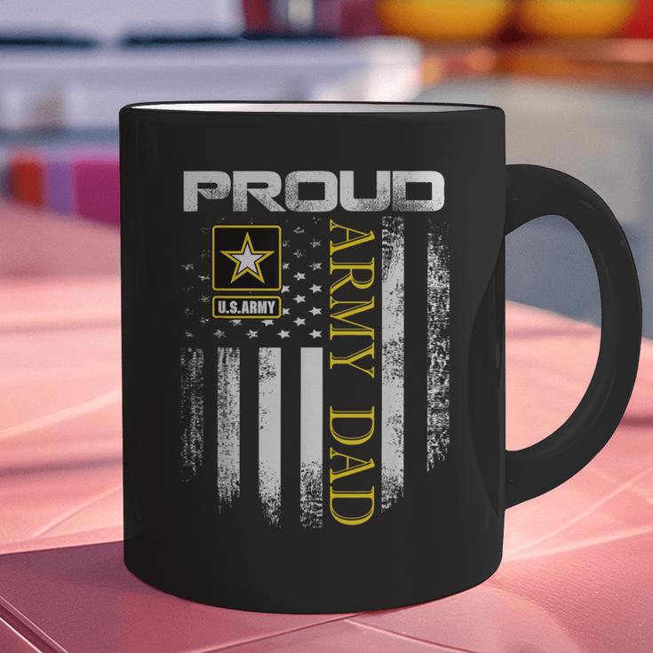 Vintage Proud Army Dad With American Flag Graphic Print Coffee Mug