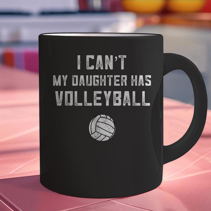 Volleyball Dad Men I Can't My Daughter Has Volleyball Mom Small Graphic Print Coffee Mug