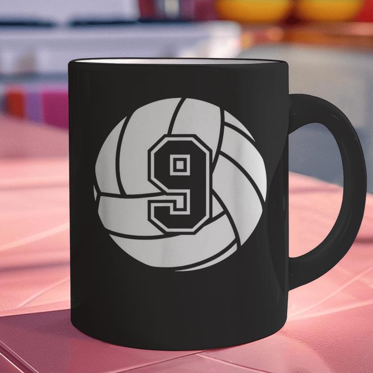 Volleyball Player 9 Volleyball Mom Dad Jersey Number 9 Graphic Print Coffee Mug