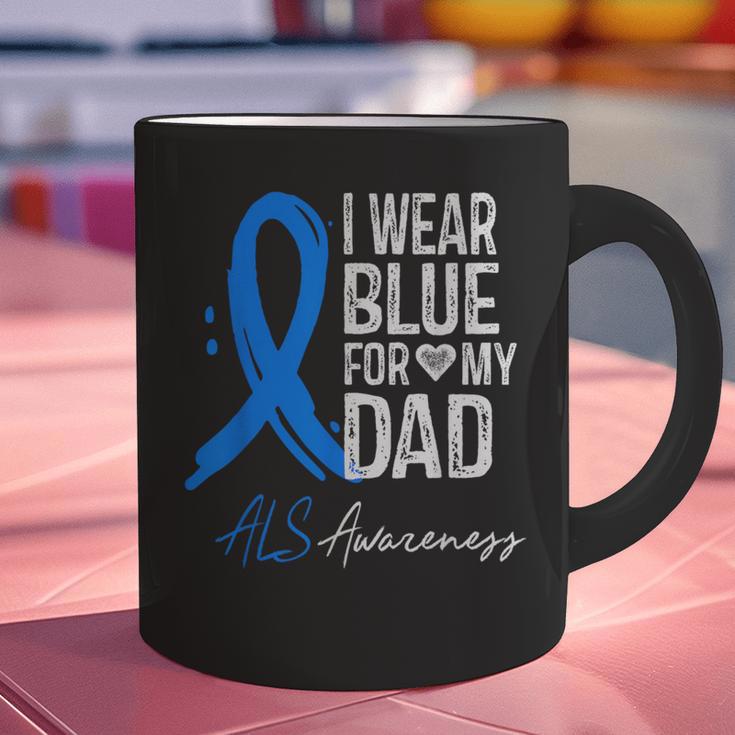 I Wear Blue For My Dad Shirt ALS Awareness Tshirt Graphic Print Coffee Mug