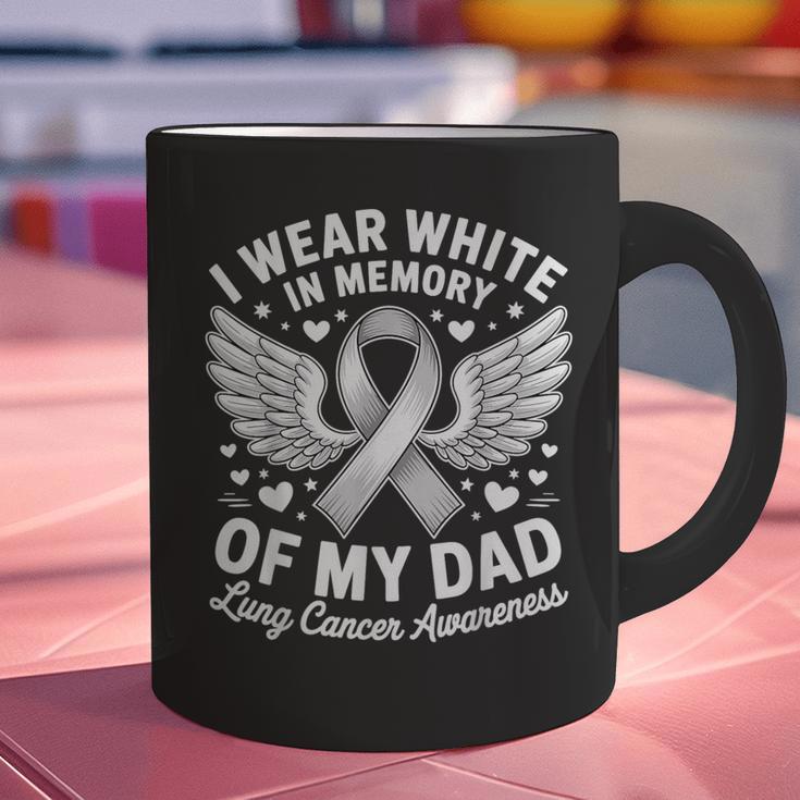 I Wear In Memory Of My Dad Lung Cancer Awareness Graphic Print Coffee Mug