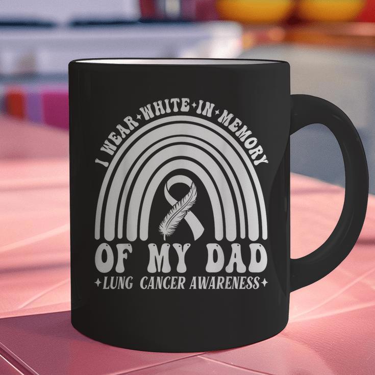 I Wear In Memory Of Dad Lung Cancer Awareness Ribbon Graphic Print Coffee Mug