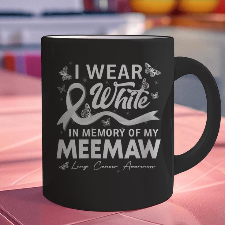 I Wear In Memory Of My Meemaw Lung Cancer Graphic Print Coffee Mug