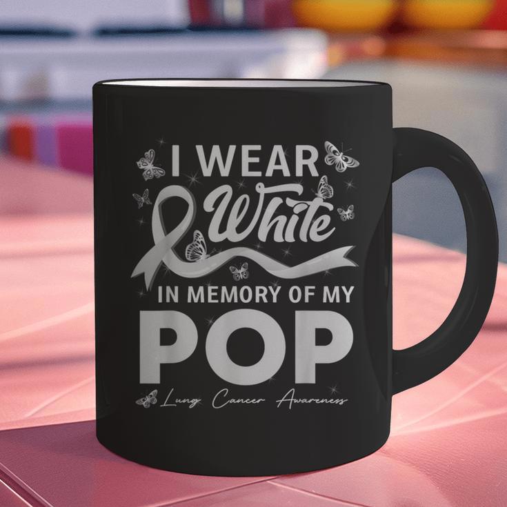 I Wear In Memory Of My Pop Lung Cancer Graphic Print Coffee Mug I Wear In Memory Of My Pop Lung Cancer Graphic Print Coffee Mug