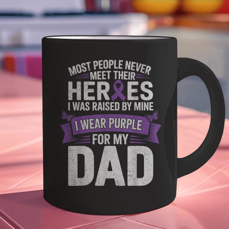 I Wear Purple For My Dad Pancreatic Cancer Support Graphic Print Coffee Mug