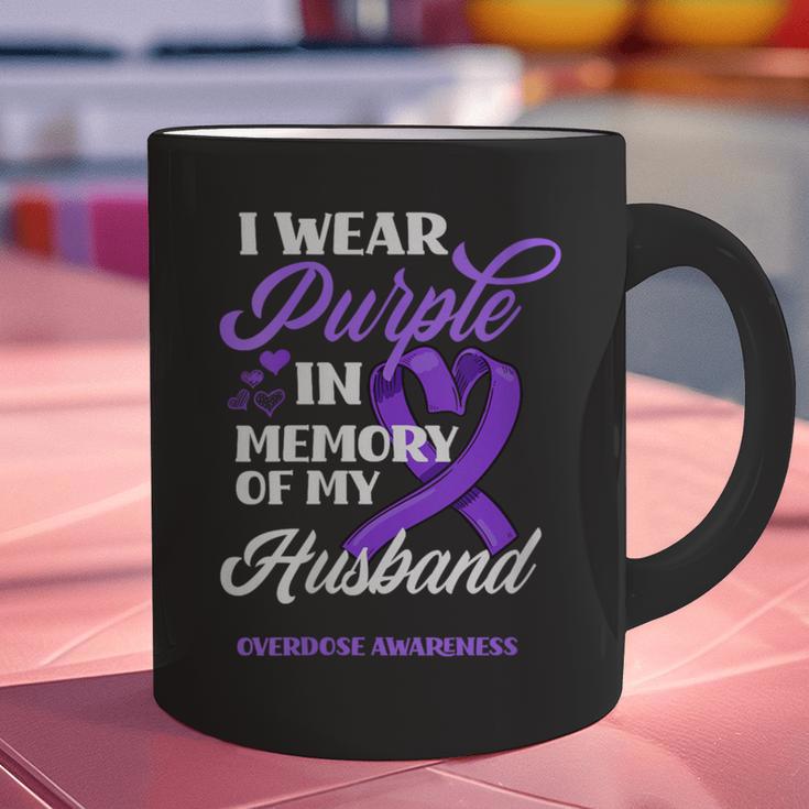 I Wear Purple In Memory Of My Husband Overdose Awareness Graphic Print Coffee Mug I Wear Purple In Memory Of My Husband Overdose Awareness Graphic Print Coffee Mug