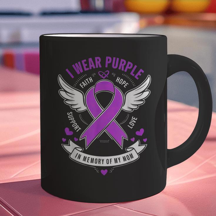 I Wear Purple In Memory Of My Mom Alzheimers Awarenesss Graphic Print Coffee Mug I Wear Purple In Memory Of My Mom Alzheimers Awarenesss Graphic Print Coffee Mug