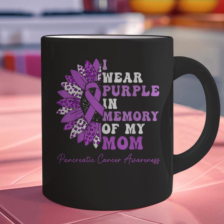 I Wear Purple In Memory Of My Mom Pancreatic Cancer Ribbon Graphic Print Coffee Mug I Wear Purple In Memory Of My Mom Pancreatic Cancer Ribbon Graphic Print Coffee Mug