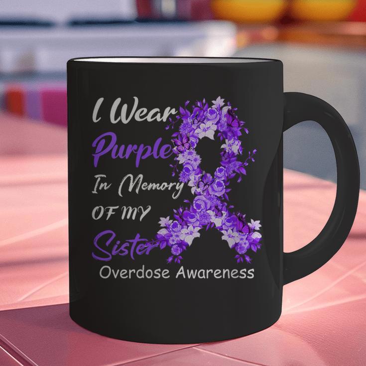 I Wear Purple In Memory Of My Sister Overdose Awareness Graphic Print Coffee Mug
