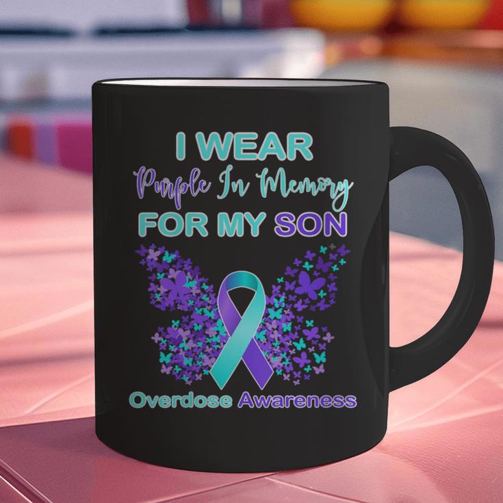 I Wear Purple In Memory For My Son Overdose Awareness Graphic Print Coffee Mug