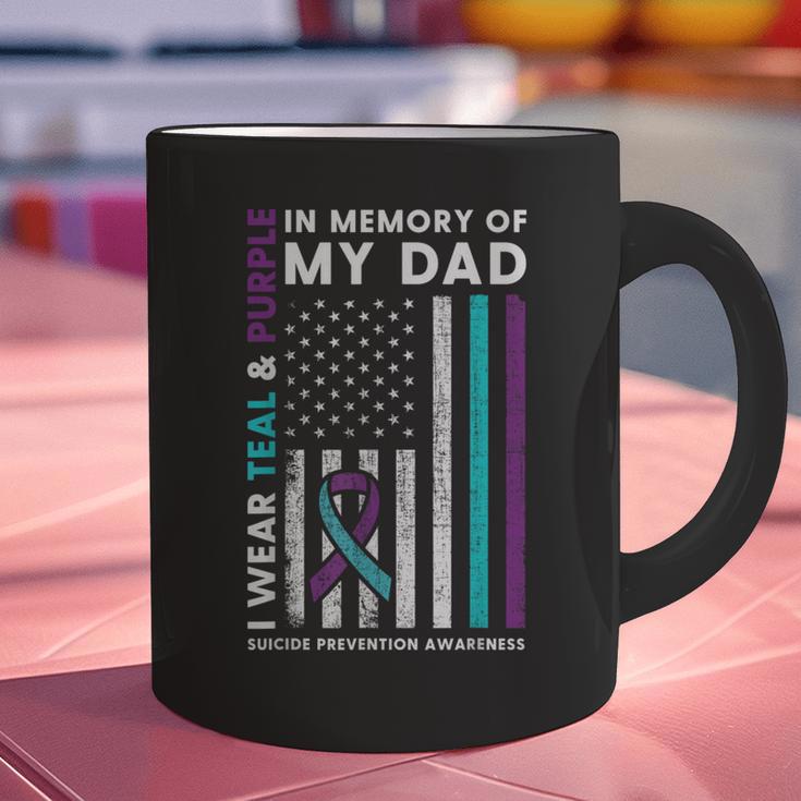 I Wear Teal & Purple In Memory Of My Dad Suicide Prevention Graphic Print Coffee Mug