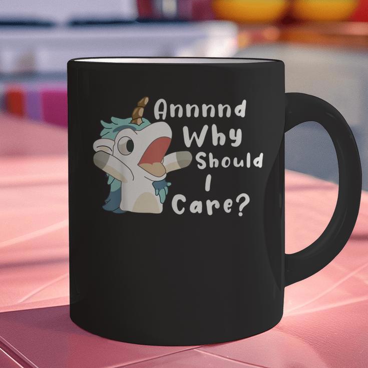 And Why Should I Care Sarcastic Unicorn Dad Mom Graphic Print Coffee Mug