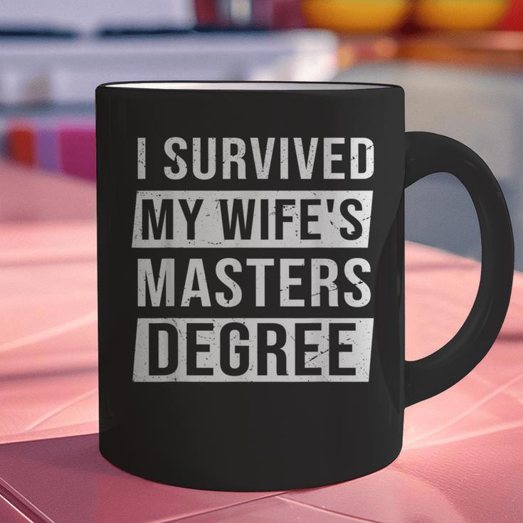 Wife Graduation I Survived My Wife's Master Degree Graphic Print Coffee Mug
