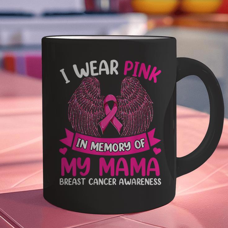Wings Breast Cancer Shirt I Wear Pink In Memory Of My Mama Graphic Print Coffee Mug