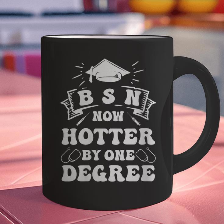 Women's Groovy Nurse BSN Now Hotter By One Degree Graduation BSN RN Graphic Print Coffee Mug