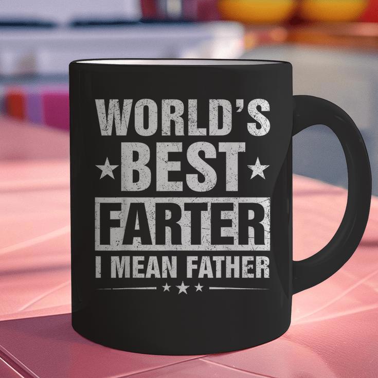 World's Best Farter I Mean Father Retro Father's Day Dad Graphic Print Coffee Mug