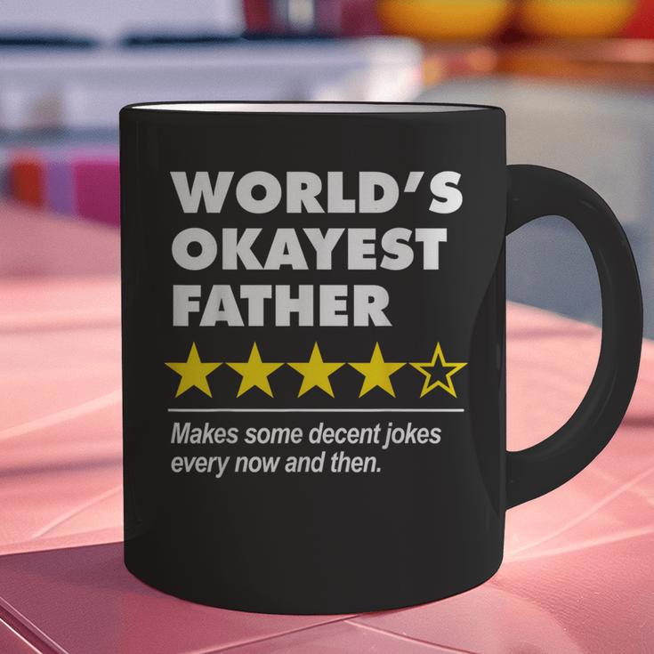 Worlds Okayest Father Dad Joke Review For Fathers Day Graphic Print Coffee Mug