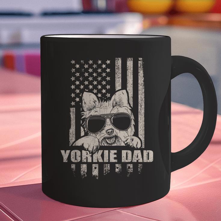 Yorkie Dad Cool Vintage Retro Proud American Graphic Print Coffee Mug