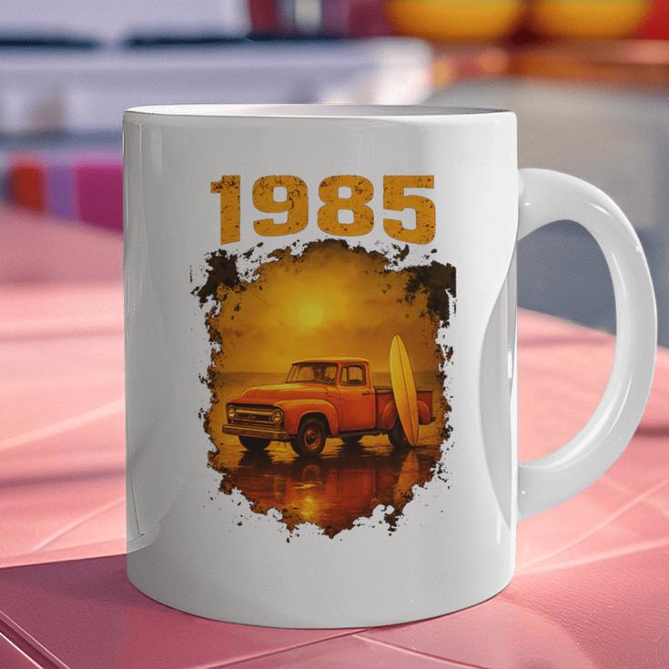 1985 Vintage Sunset Surf Truck Retro Beach Nostalgia Graphic Print Coffee Mug
