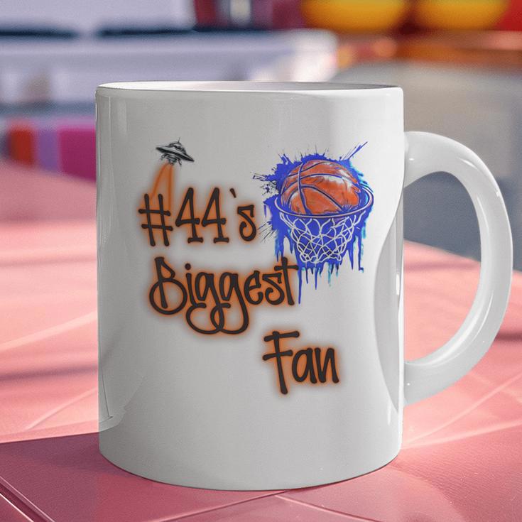 44 Biggest Fan Of Basketball Player Number 44 Dad Mom Graphic Print Coffee Mug