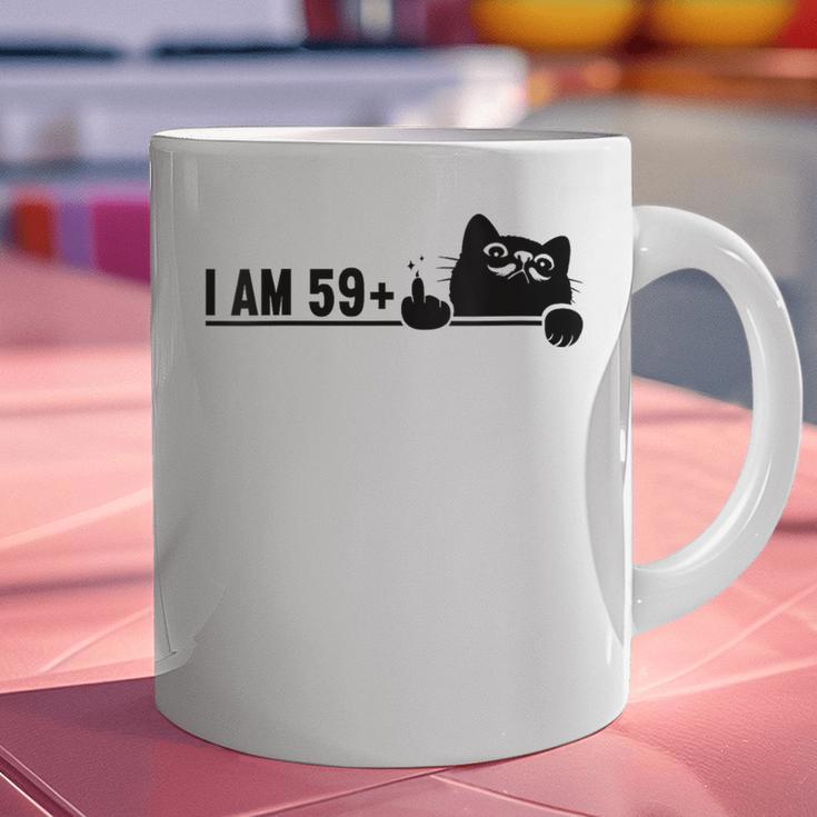 I Am 59 Plus 1 Middle Finger For A 60th Birthday Cat Mom Dad Graphic Print Coffee Mug