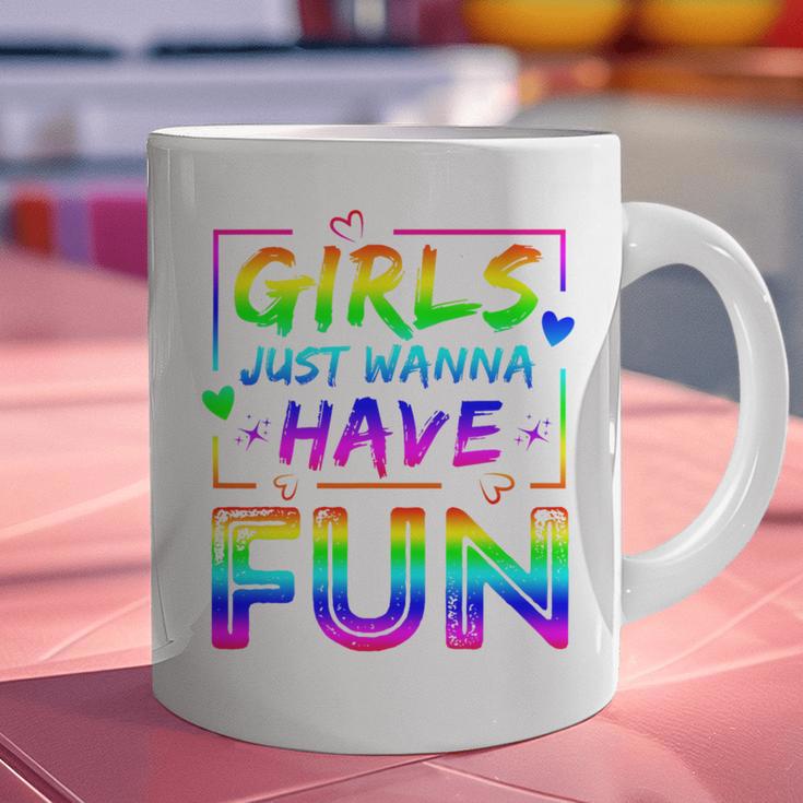 80's Girls Just Wanna Have Fun Nostalgia 1980s Style Premium Tri-Blend Graphic Print Coffee Mug