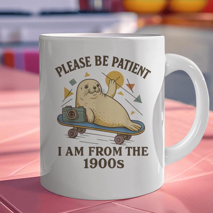 90s Manatee Humor Please Patient I'm From The 1900s Graphic Print Coffee Mug
