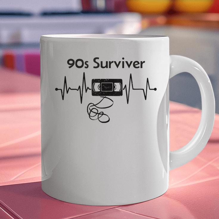 90s Survivor Retro Nostalgia Vintage Throwback Graphic Print Coffee Mug