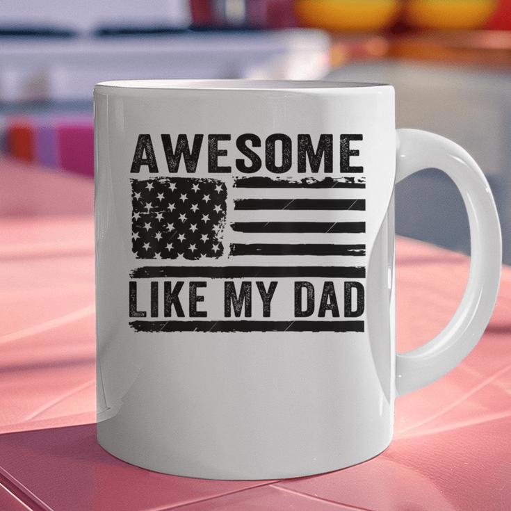 Awesome Like My Dad Fathers Day Usa Flag Dad Husband Family Graphic Print Coffee Mug