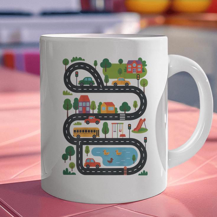 On Back Tired Dads Club Car Race Track On Dad Daddy Graphic Print Coffee Mug On Back Tired Dads Club Car Race Track On Dad Daddy Graphic Print Coffee Mug