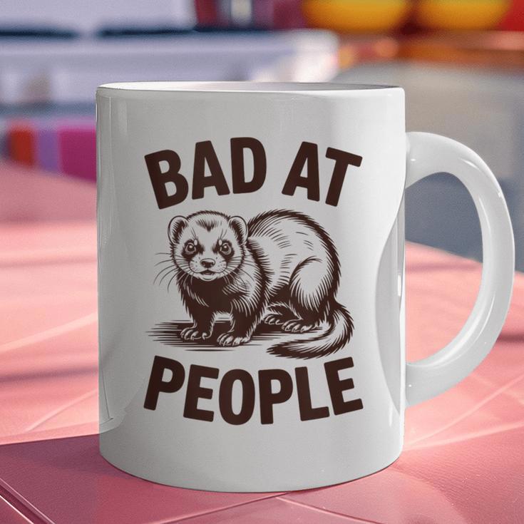 Bad At People Ferret Introvert Saying Slogan Graphic Print Coffee Mug Bad At People Ferret Introvert Saying Slogan Graphic Print Coffee Mug