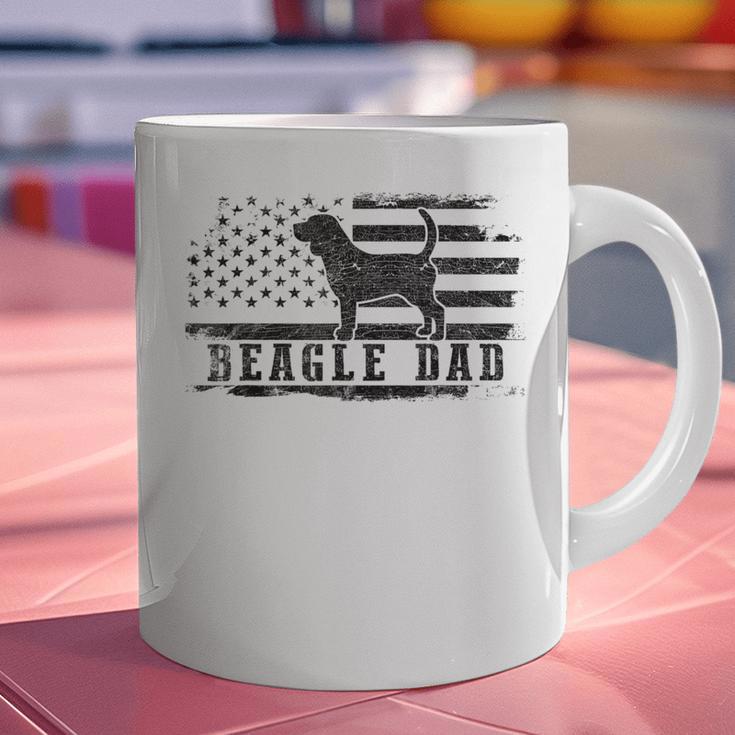 Beagle Dad Distressed American Flag Patriotic Dog Graphic Print Coffee Mug