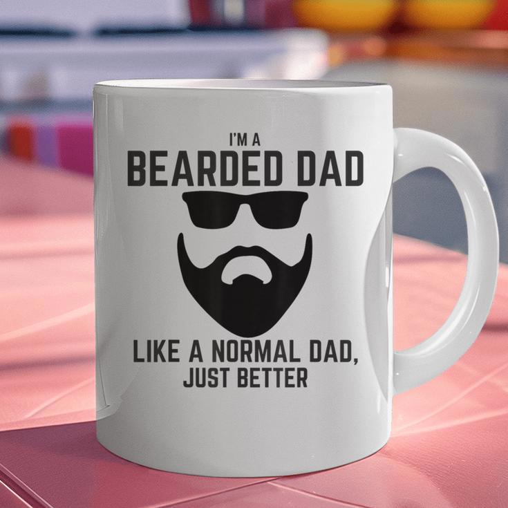 Bearded Dad Beard Humor Superhero Graphic Print Coffee Mug