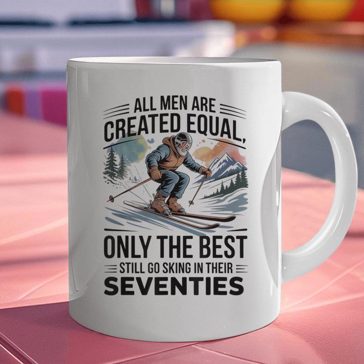 Only The Best Still Go Skiing In Their Seventies Men Dad Graphic Print Coffee Mug
