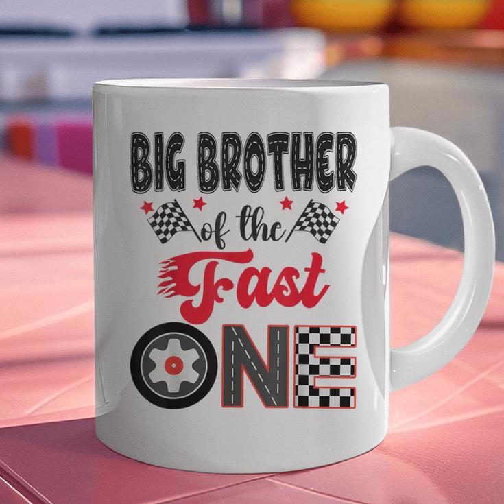 Big Brother Of The Fast One Car Racing Dad 1St Birthday Boy Graphic Print Coffee Mug