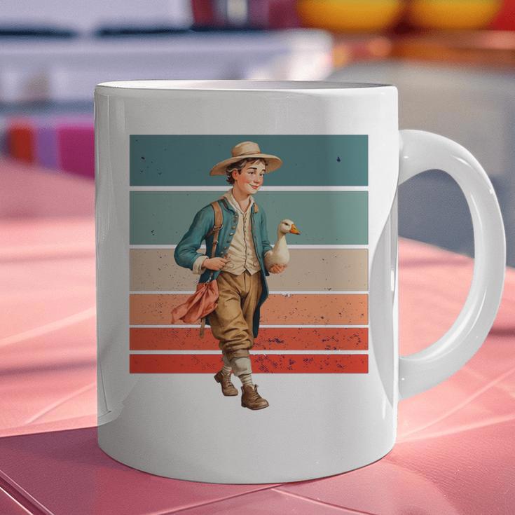 Boy Goose Vintage Rural Pastoral Charm Nostalgia Simple Life Graphic Print Coffee Mug