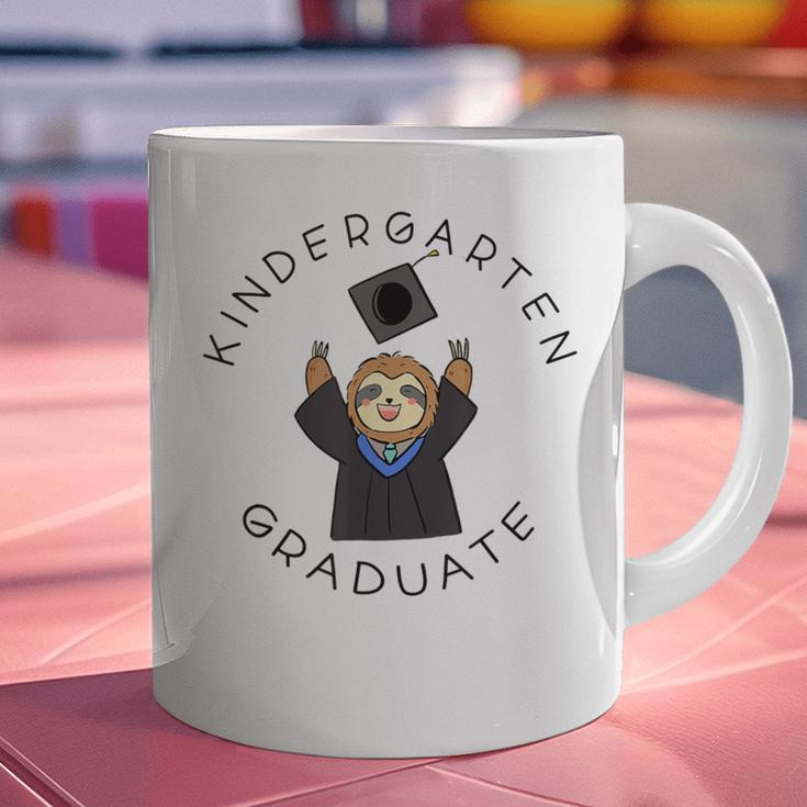 Boys Girls Kindergarten Graduate Sloth Graduation Cap Graphic Print Coffee Mug