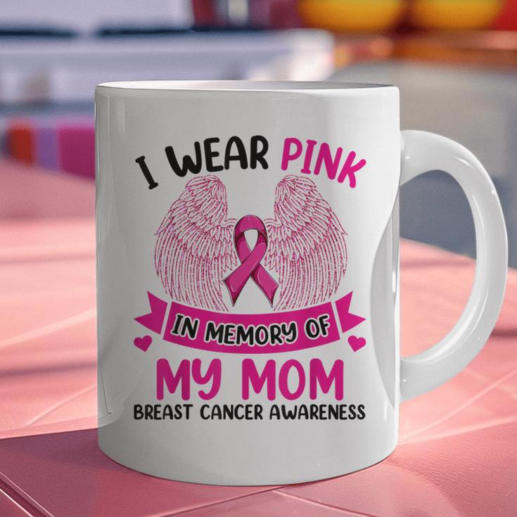 Breast Cancer Wings Shirt I Wear Pink In Memory Of My Mom Graphic Print Coffee Mug