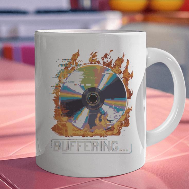 Buffering Glitched CD On Fire 2000s Nostalgia Graphic Print Coffee Mug