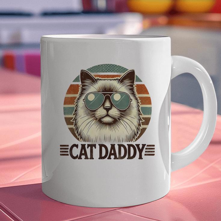 Cat Daddy Cool Ragdoll Cat Father's Day Retro Cat Dad Graphic Print Coffee Mug